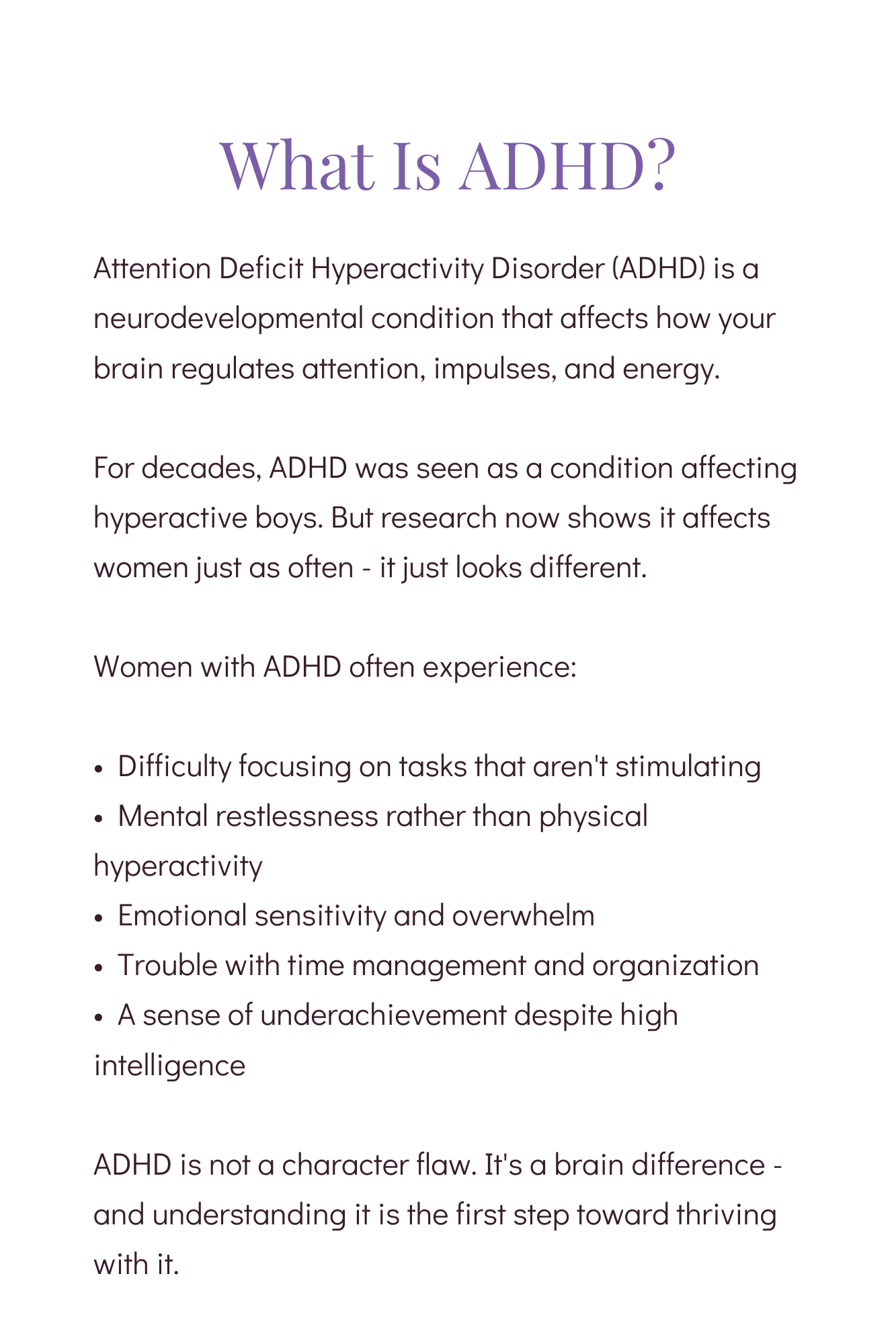 ADHD & Women